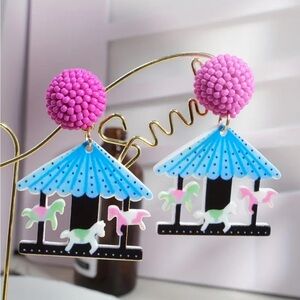 Carousel-Inspired Dangle Earrings